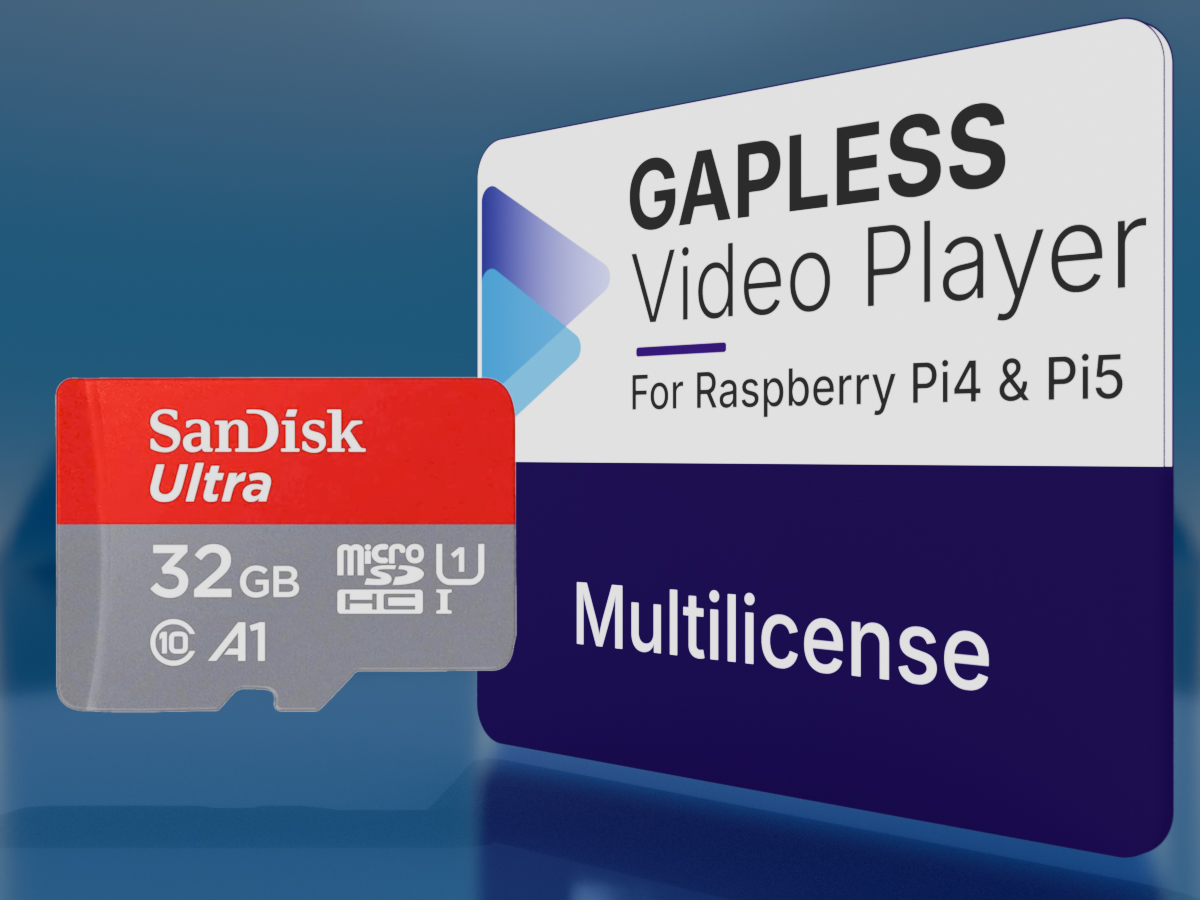 Immenso Media Player OS multi-licence microSD for Raspberry Pi 4 and Pi 5